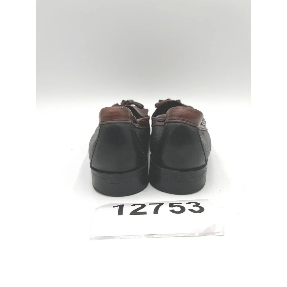 Sebago Handsewn Tassel Loafers Mens 11M Black Brown Leather Block Heels Shoes